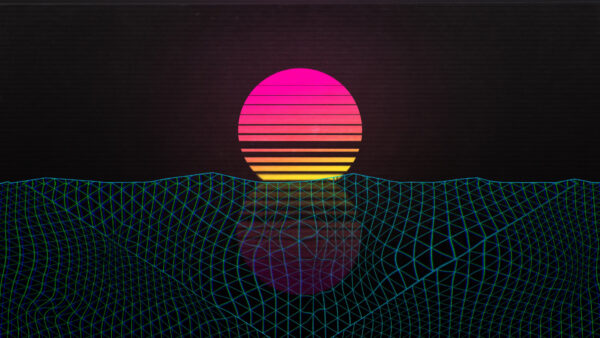 Wallpaper Sunset, Vaporwave, Purple, Desktop