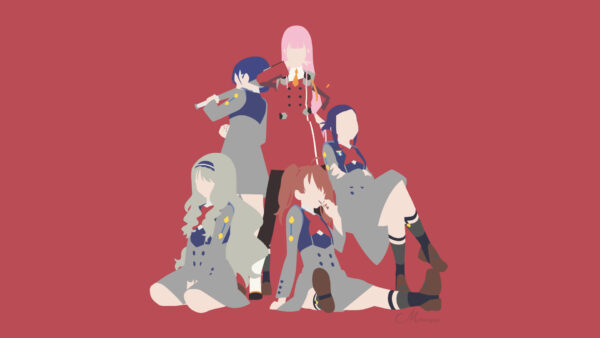 Wallpaper Miku, Red, With, Ikuno, Two, Kokoro, The, Anime, Zero, FranXX, Darling, Ichigo, Background