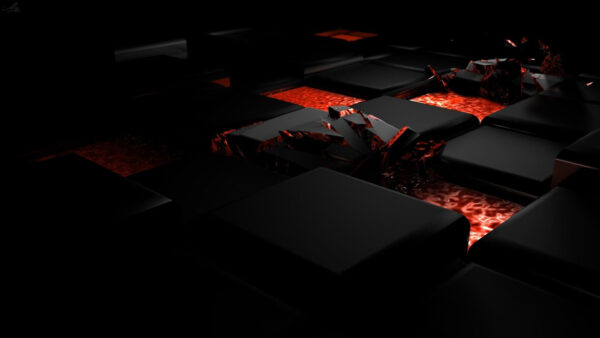 Wallpaper Square, Boxes, Black, Red, Abstract