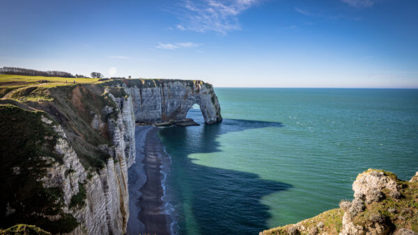 Wallpaper Sky, Ocean, Reflection, Blue, Sea, Mobile, Cliff, View, Desktop, Rocks, Nature, Aerial, Under, Coast