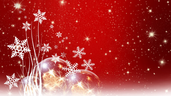 Wallpaper Stars, Desktop, Red, Snowflake, With