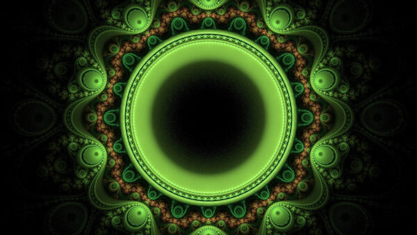Wallpaper Brown, Fractal, Green, Pattern, Abstraction, Shape, Abstract, Circle
