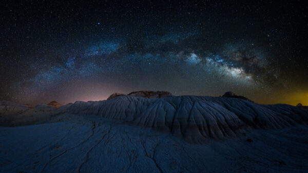 Wallpaper Milky, Mountains, Nature, Above, Way, Frozen, Starry, Sky