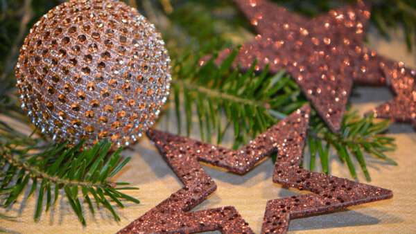 Wallpaper Christmas, Balls, Glitter