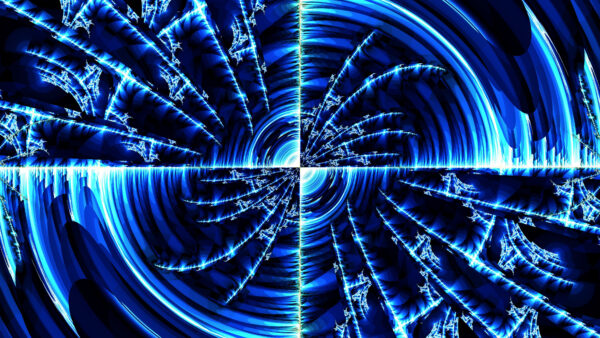 Wallpaper Lines, Fractal, Glow, Blue, Abstract, Abstraction, White, Pattern