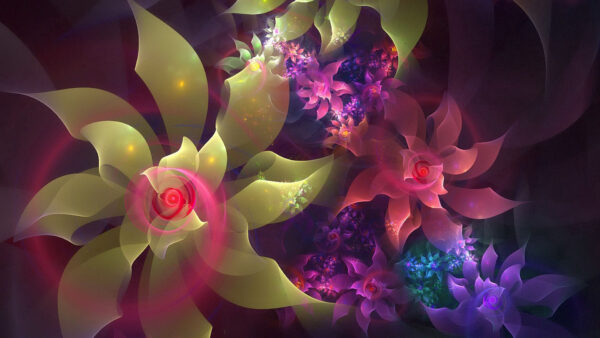 Wallpaper Line, Fractal, Color, Flowers, Trippy, Pattern