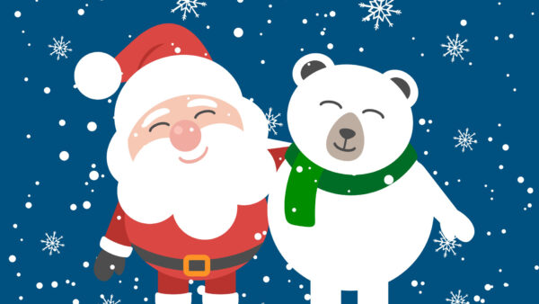 Wallpaper Background, Claus, White, With, Desktop, Santa, Bear, Snowflake