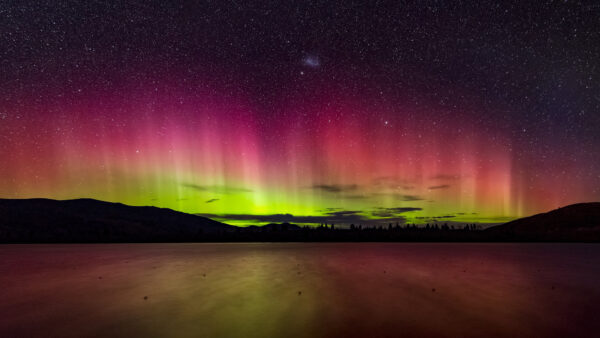 Wallpaper Aurora, Borealis, Starry, Sky, During, Beautiful, Colorful, Nature, Nighttime