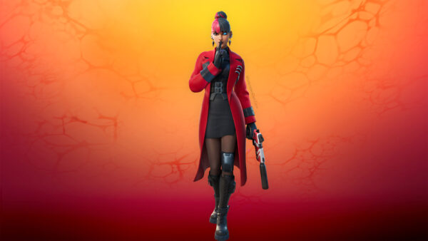 Wallpaper Skin, Background, Red, Trenchcoat, Fortnite, Kor, Yellow