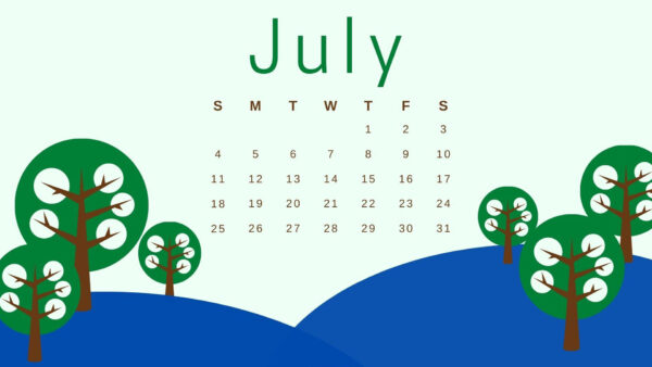 Wallpaper Animation, 2021, July, Calendar, Tree