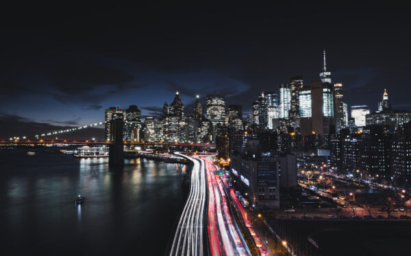 Wallpaper York, New, Night, Manhattan, Cityscape, City