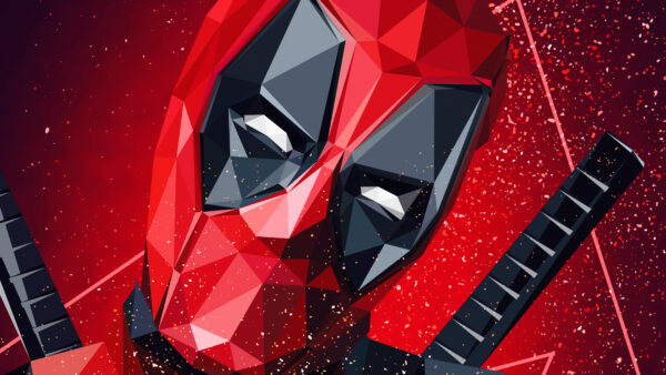 Wallpaper Lowpoly, Artwork, Deadpool