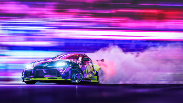 Wallpaper Neon, Drift, Toyota, Supra