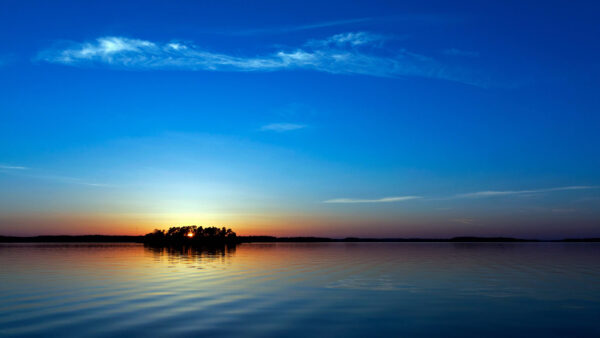 Wallpaper Evening, Sky, Under, Sunset, During, Lake, Blue, Desktop