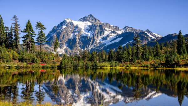 Wallpaper Mobile, Background, With, Lake, Nature, Blue, Mount, Mountain, Shuksan, And, Sky, Desktop