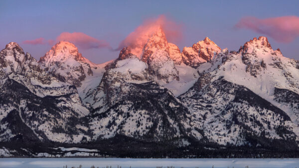 Wallpaper Mountain, Nature, Alpenglow, Snowed, Teton, Grand, Covered, Desktop