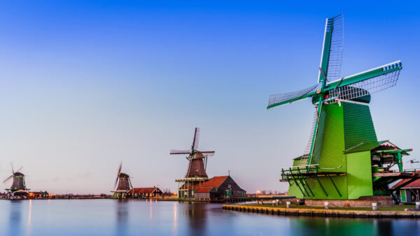 Wallpaper Windmill, Desktop, Travel, Colorful, Houses, Man, Netherlands, Made