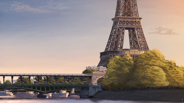 Wallpaper Eiffel, Tower, Paris, Sky, Clouds, Travel, With, Background, And, Desktop, Side