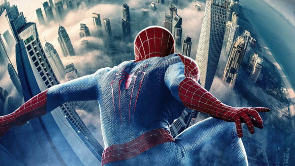 Wallpaper With, Spiderman, Fog, View, Aerial, Buildings