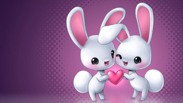 Wallpaper Cute, Girly, Bunnies, Two