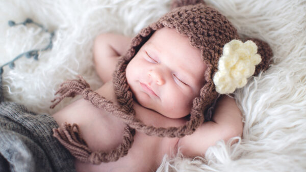 Wallpaper Sleeping, Baby, Child, Cute, White, Fur, Cloth