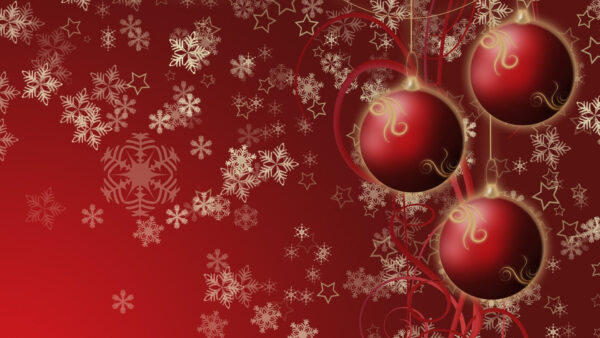 Wallpaper Red, Snowflake, Desktop, Christmas, Decoration, Bauble
