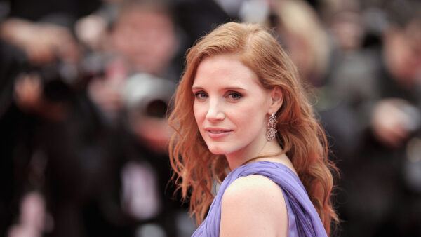 Wallpaper Actress, Chastain, Desktop, Blonde, Jessica, Wearing, Dress, Shallow, With, Hair, Violet, Background