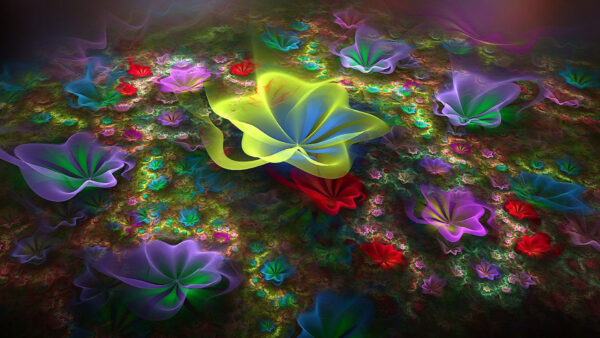 Wallpaper Flowers, Abstract, Design, Glare, Colorful, Art, Pattern, Fractal