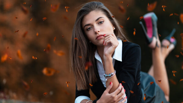 Wallpaper With, Model, Brown, Desktop, Hair, Field, Girl, Depth