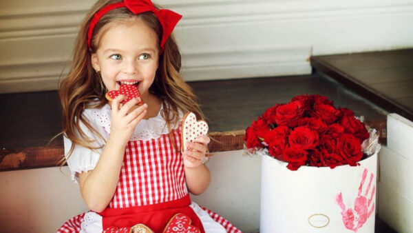Wallpaper Girl, Little, White, Cute, And, Wearing, Dress, Red, Smiley, Hairband