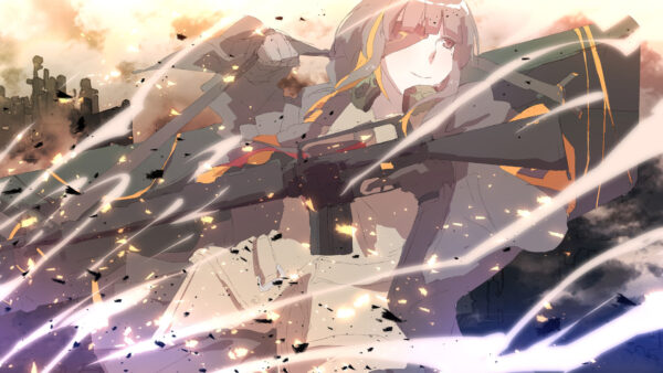 Wallpaper Desktop, Games, Fire, Sparks, Smoke, Around, Girls, M16A1, Frontline, With, Background