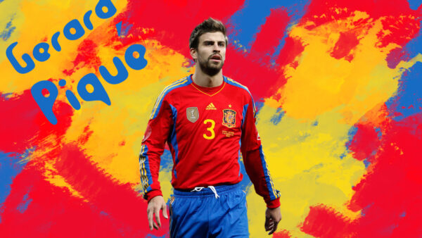 Wallpaper Red, Sports, Dress, Gerard, Background, Blue, Wearing, Spain, Pique, Football, Colorful, National, Team