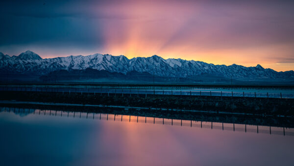 Wallpaper Mountains, Sunset, Lake