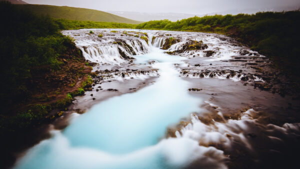 Wallpaper Iceland, Waterfall, Bruarfoss