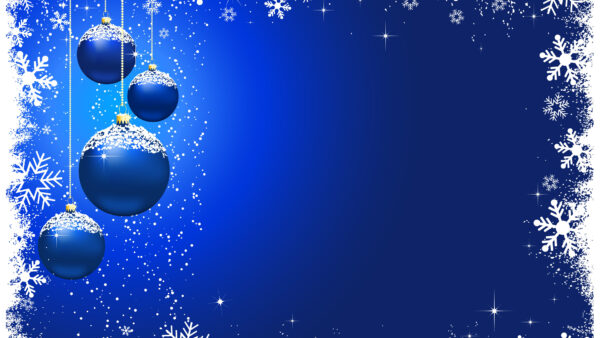 Wallpaper Christmas, Bauble, Blue, Desktop, Snowflake