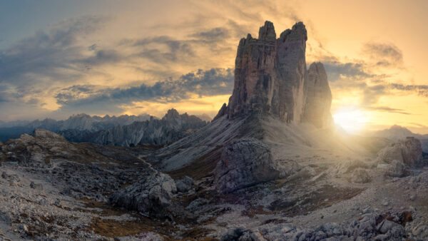 Wallpaper During, Dolomites, Sunrise, Nature, Mobile, Desktop, Rock, Mountain