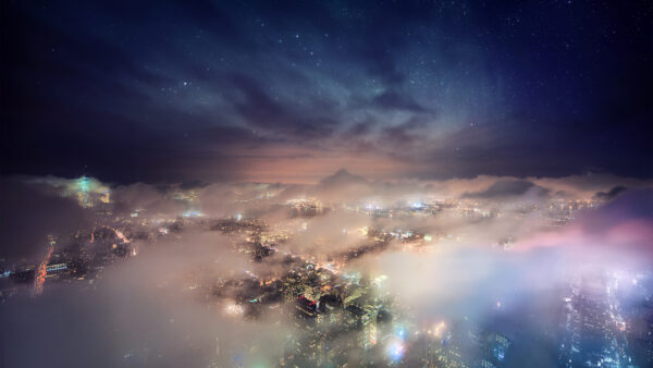 Wallpaper View, Cityscape, Lights, Horizon, Desktop, York, Aerial, With, New, Fog, Mobile