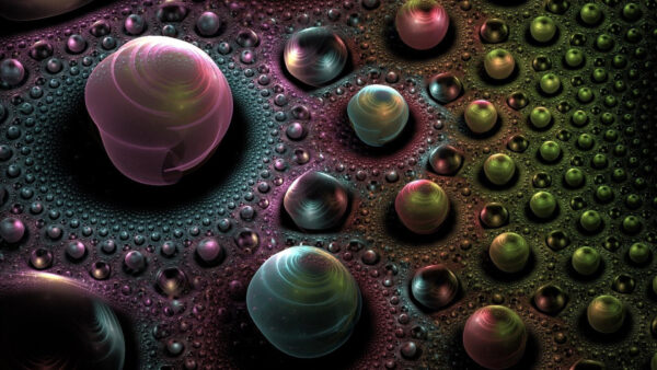 Wallpaper Fractal, Beads, Oyster, Colorful, Glare, Abstract
