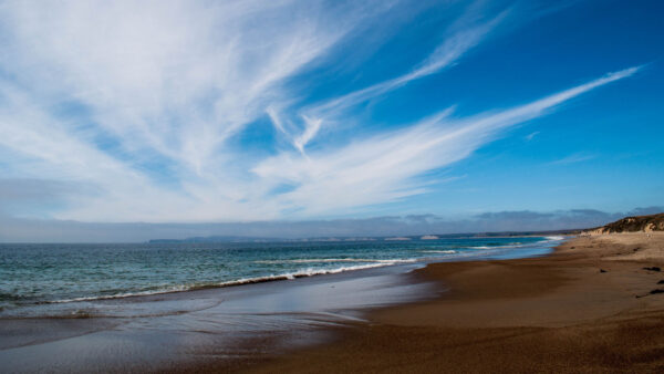 Wallpaper Under, Blue, Nature, Mobile, Beach, Sky, White, Clouds, Sand, Desktop, Ocean, Waves