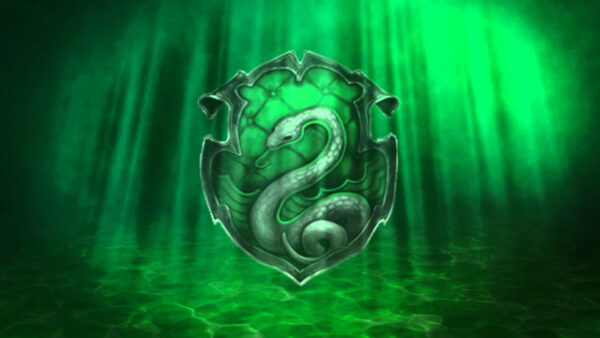 Wallpaper Logo, Shadow, Slytherin, Green, Background, Dark