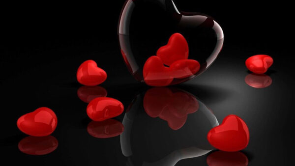 Wallpaper With, Reflection, Red, Hearts, Desktop, Small, Heart