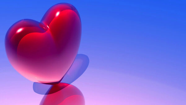 Wallpaper With, Heart, Red, Reflection, Desktop