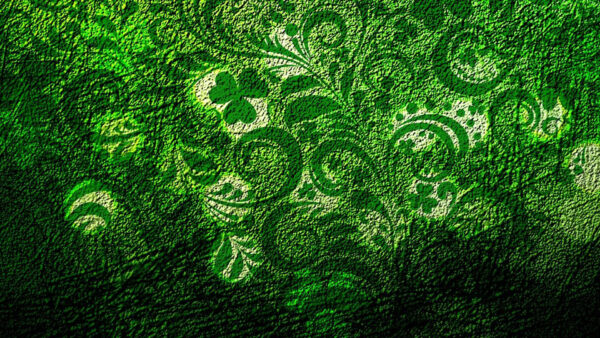 Wallpaper With, Day, WALL, Flowers, St., Patrick’s, Drawing, Leaves