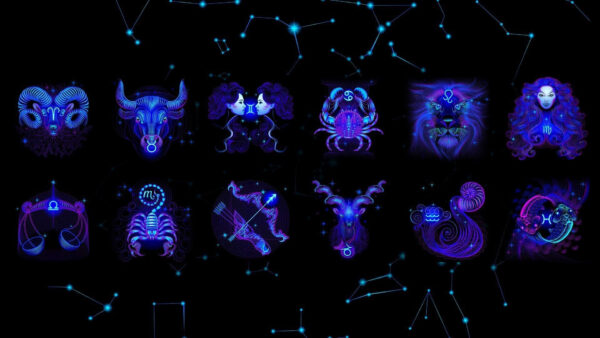 Wallpaper Signs, Zodiac, Blue, Starry, Sky, Background, Fantasy