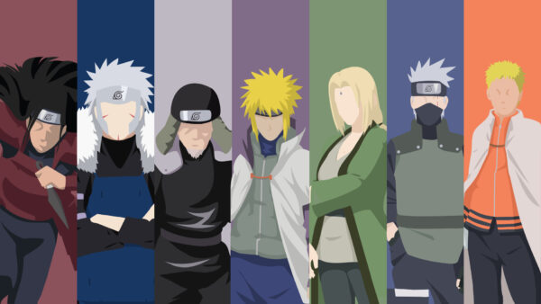 Wallpaper Minato, Senju, Hatake, Namikaze, Kakashi, Uzumaki, Sarutobi, Hokage, Naruto, Hashirama, Hiruzen