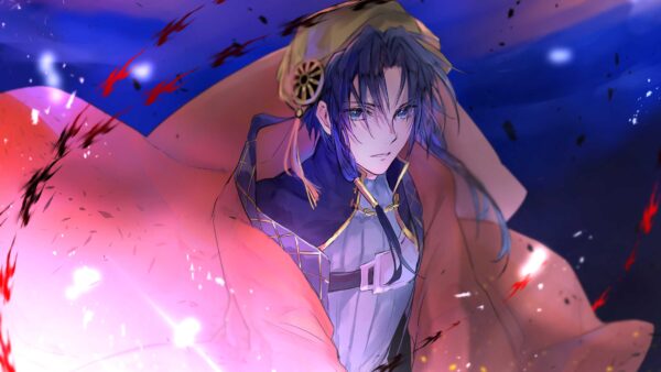 Wallpaper Eyes, Purple, Dress, With, Girl, Anime, Blue