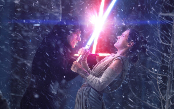 Wallpaper Rey, Kylo, Ren, Fight, Lightsaber