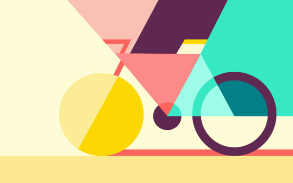 Wallpaper Abstract, Geometric, Bicycle