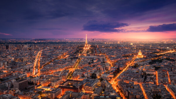 Wallpaper Desktop, Tower, Lightning, Paris, Cityscape, France, Travel, Eiffel