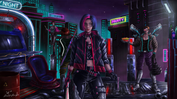 Wallpaper Cyberpunk, Desktop, Gaming